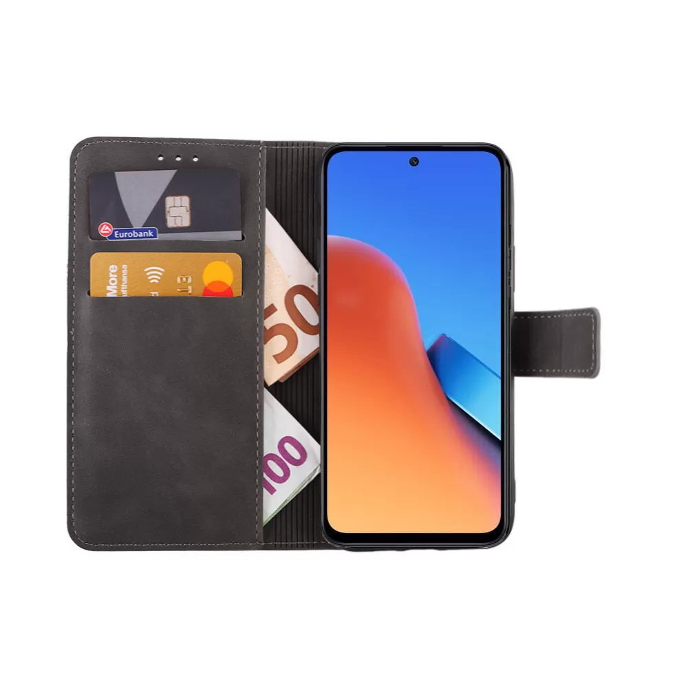LIME ESSENTIAL ΘΗΚΗ XIAOMI REDMI 12 4G/5G 6.79in  MAGNET BOOK STAND CLIP GREY - Image 5
