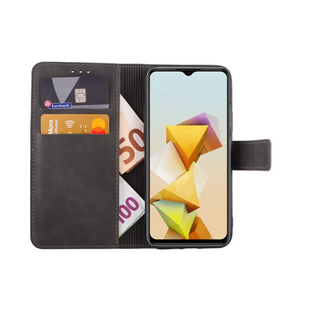 LIME ESSENTIAL ΘΗΚΗ ZTE BLADE A73 5G 6.52in  MAGNET BOOK STAND CLIP GREY - Image 5