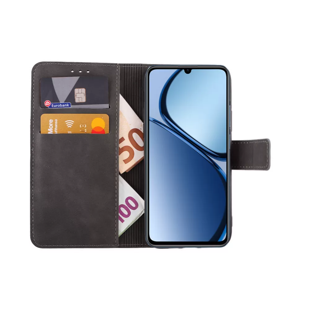LIME ESSENTIAL ΘΗΚΗ REALME C63 4G 6.74in  MAGNET BOOK STAND CLIP GREY - Image 5