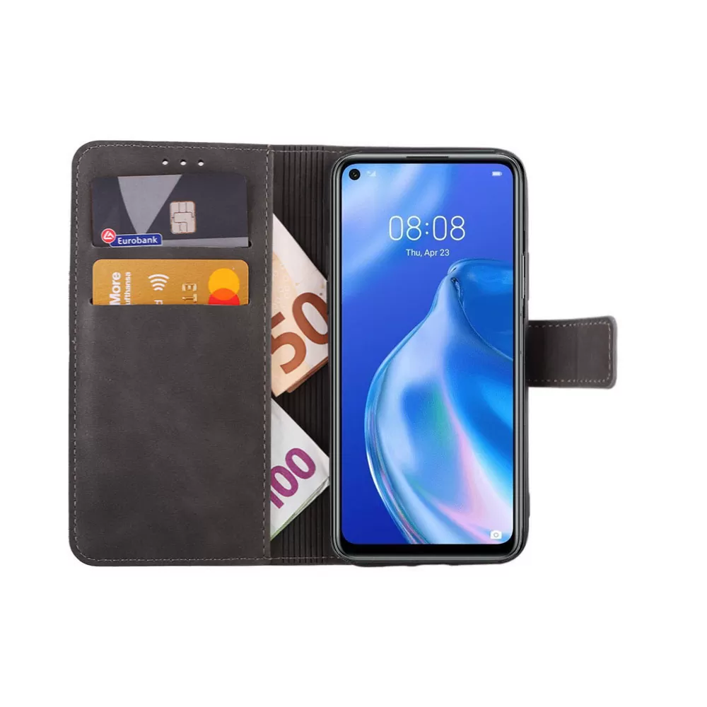 LIME ESSENTIAL ΘΗΚΗ HUAWEI P40 LITE 6.4in  MAGNET BOOK STAND CLIP GREY - Image 5