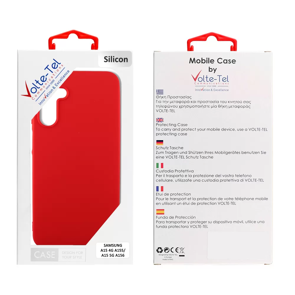 VOLTE-TEL SILICON TPU ΘΗΚΗ SAMSUNG A15 4G A155/A15 5G A156 6.4in  CAMERA GUARD RED - Image 2