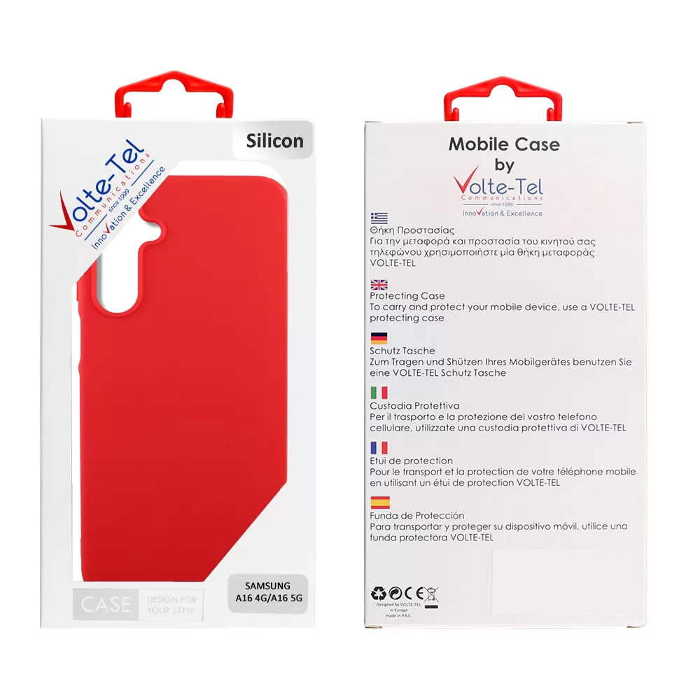 VOLTE-TEL SILICON TPU ΘΗΚΗ SAMSUNG A16 4G A165/A16 5G A166 6.7in  CAMERA GUARD RED - Image 2
