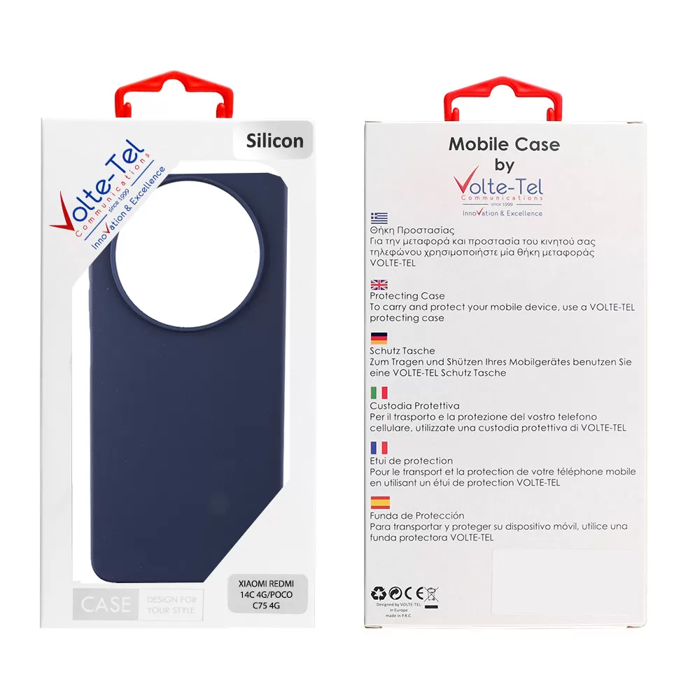 VOLTE-TEL SILICON TPU ΘΗΚΗ XIAOMI REDMI 14C/ REDMI A4/ POCO C75 6.88in  CAMERA GUARD BLUE - Image 2