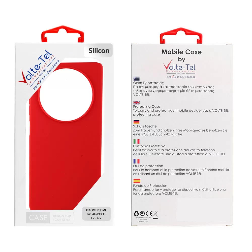 VOLTE-TEL SILICON TPU ΘΗΚΗ XIAOMI REDMI 14C/ REDMI A4/ POCO C75 6.88in  CAMERA GUARD RED - Image 2