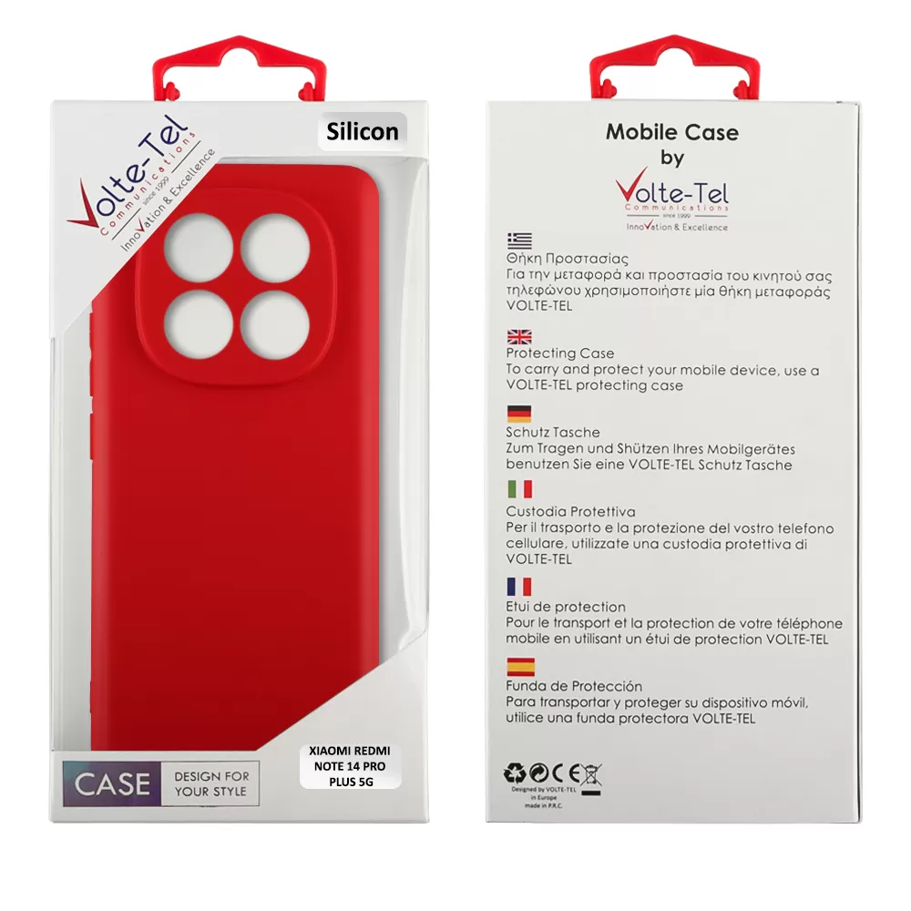 VOLTE-TEL SILICON TPU ΘΗΚΗ XIAOMI REDMI NOTE 14 PRO PLUS 5G 6.67in  FULL CAMERA PROTECTION RED - Image 2