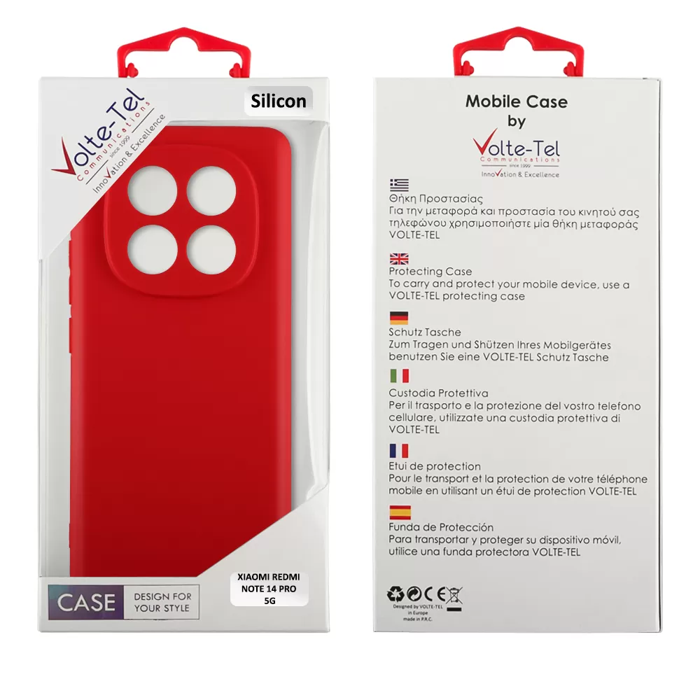 VOLTE-TEL SILICON TPU ΘΗΚΗ XIAOMI REDMI NOTE 14 PRO 5G/POCO X7 6.67in  FULL CAMERA PROTECTION RED - Image 2