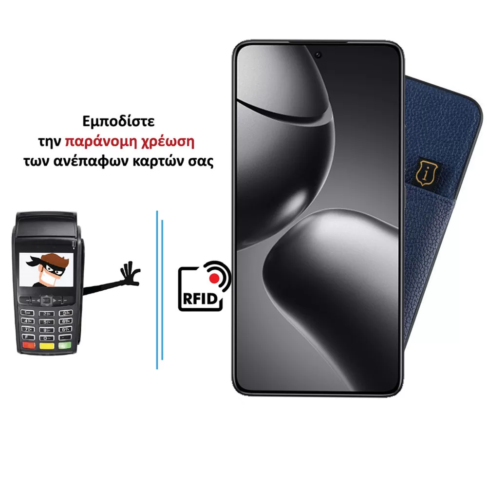 IDOL 1991 ANTI-RFID LEATHER SMART WALLET ΘΗΚΗ XIAOMI 14T 5G 6.67in CAMERA GUARD BLUE - Image 4