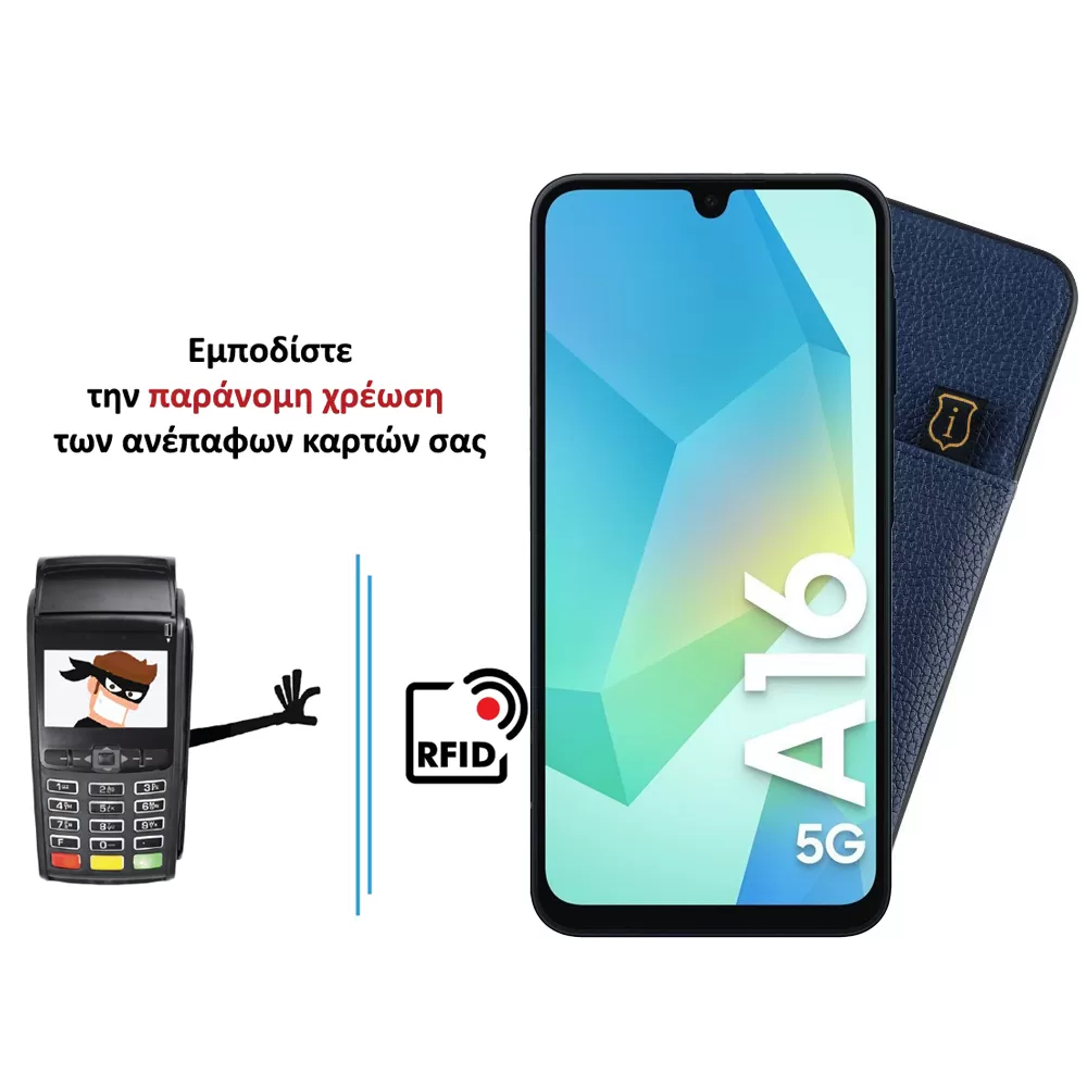 IDOL 1991 ANTI-RFID LEATHER SMART WALLET ΘΗΚΗ SAMSUNG A16 4G A165/A16 5G A166 6.7in CAMERA GUARD BLUE - Image 4