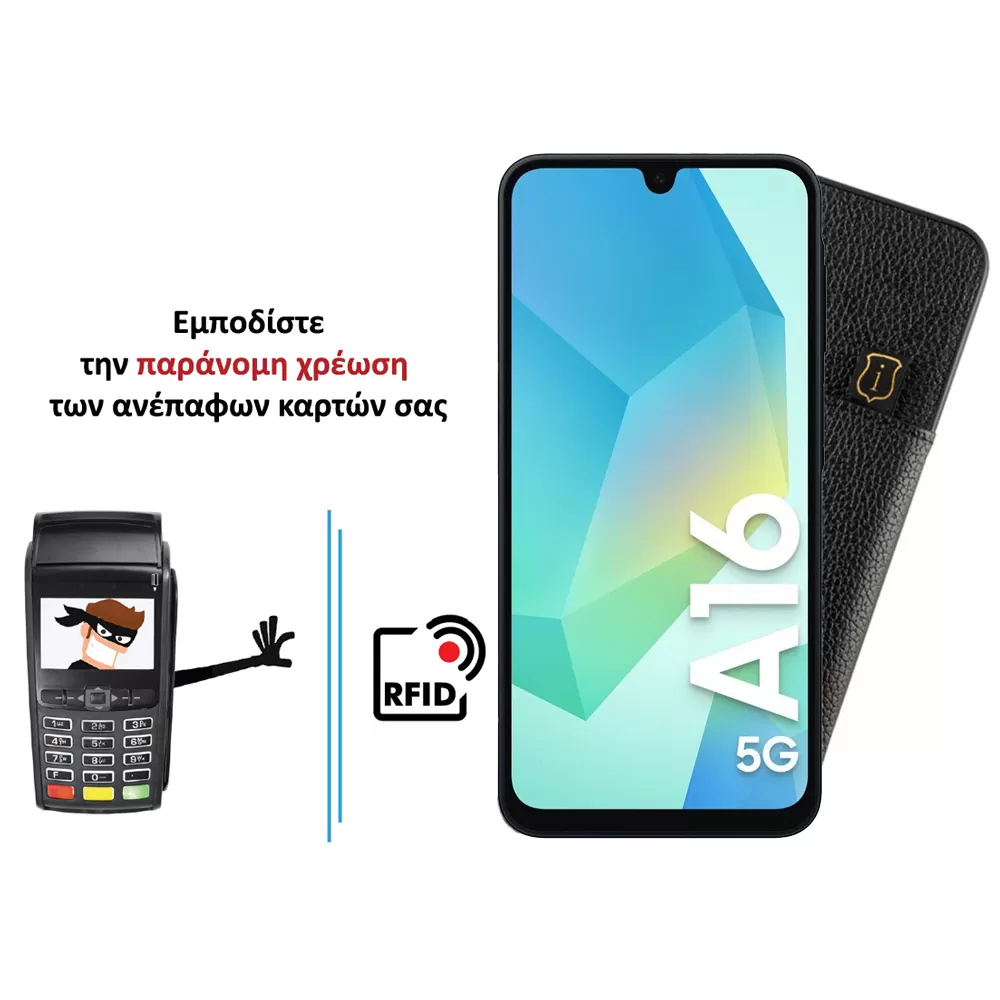 IDOL 1991 ANTI-RFID LEATHER SMART WALLET ΘΗΚΗ SAMSUNG A16 4G A165/A16 5G A166 6.7in CAMERA GUARD BLACK - Image 4