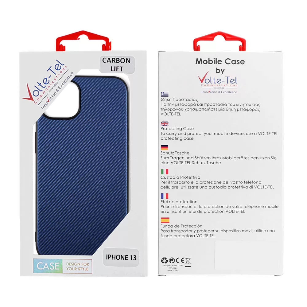 VOLTE-TEL CARBON LIFT ΘΗΚΗ IPHONE 13 6.1in  CAMERA GUARD BLUE - Image 2