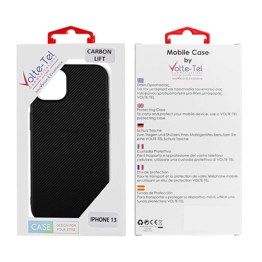 VOLTE-TEL CARBON LIFT ΘΗΚΗ IPHONE 13 6.1in  CAMERA GUARD BLACK - Image 2