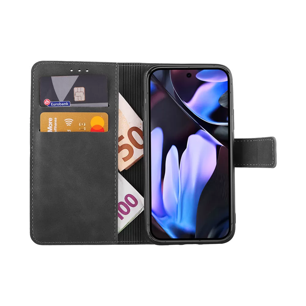 LIME ESSENTIAL ΘΗΚΗ GOOGLE PIXEL 9 PRO XL 5G 6.8in  MAGNET BOOK STAND CLIP GREY - Image 5