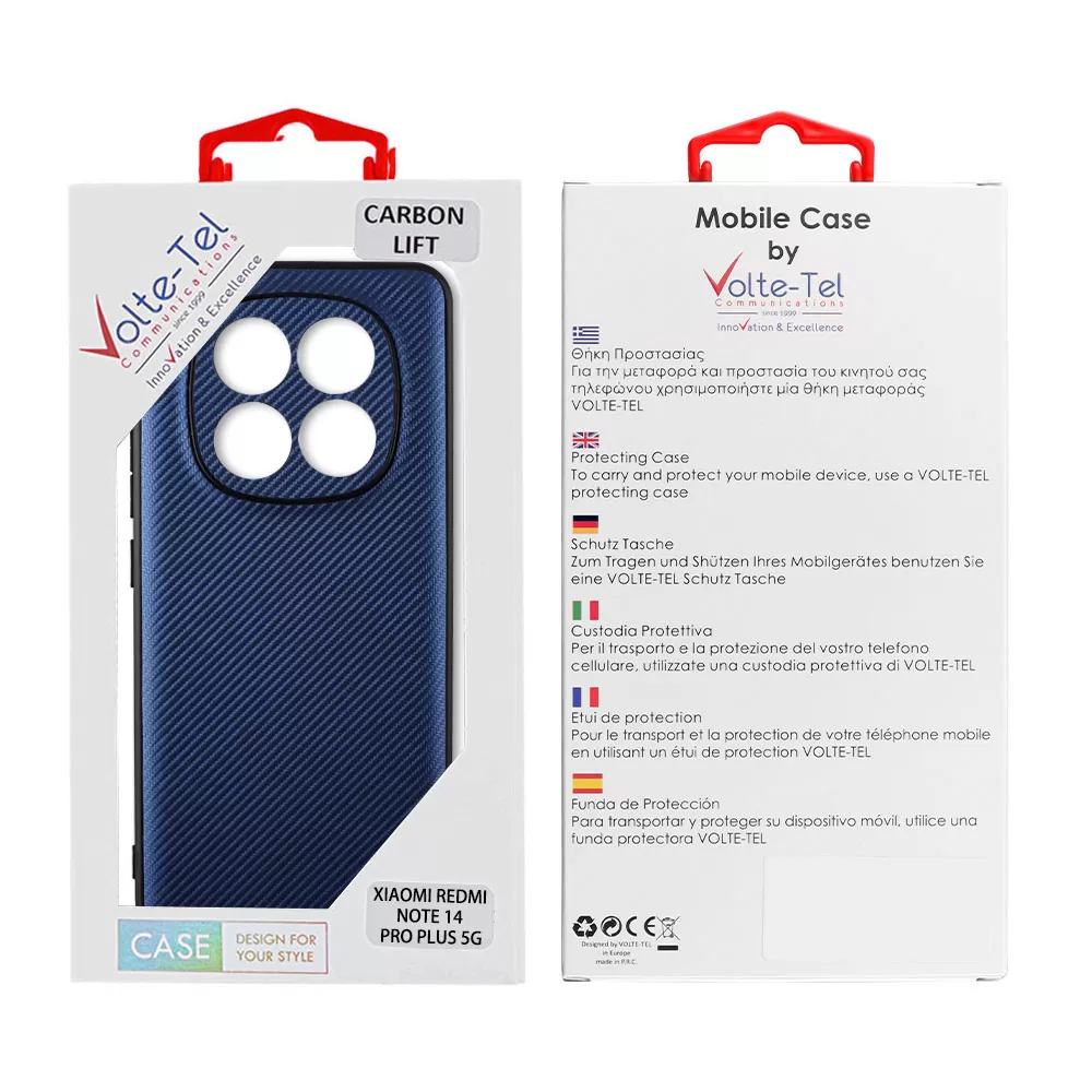 VOLTE-TEL CARBON LIFT ΘΗΚΗ XIAOMI REDMI NOTE 14 PRO PLUS 5G 6.67in  FULL CAMERA PROTECTION BLUE - Image 2