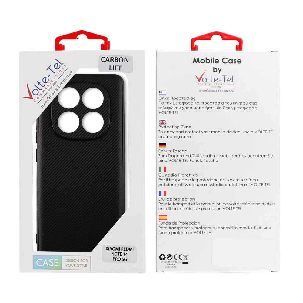 VOLTE-TEL CARBON LIFT ΘΗΚΗ XIAOMI REDMI NOTE 14 PRO 5G/POCO X7 6.67in  FULL CAMERA PROTECTION BLACK - Image 2