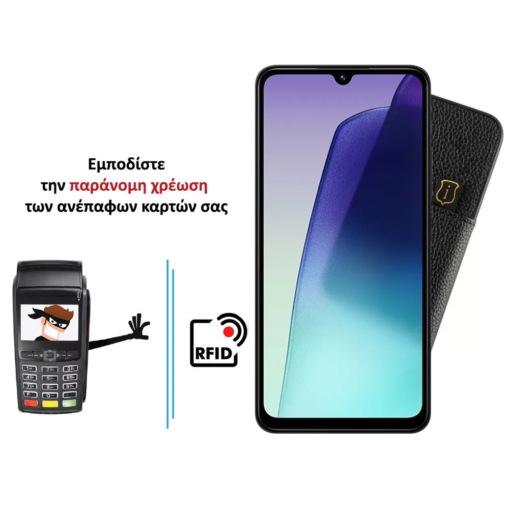 IDOL 1991 ANTI-RFID LEATHER SMART WALLET ΘΗΚΗ XIAOMI REDMI 14C/ REDMI A4/ POCO C75/ POCO M7 5G 6.88in CAMERA GUARD BLACK - Image 4