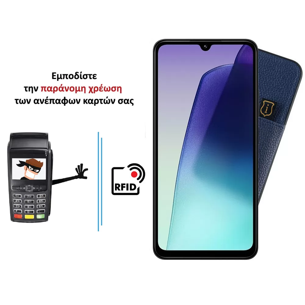 IDOL 1991 ANTI-RFID LEATHER SMART WALLET ΘΗΚΗ XIAOMI REDMI 14C/ REDMI A4/ POCO C75/ POCO M7 5G 6.88in CAMERA GUARD BLUE - Image 4