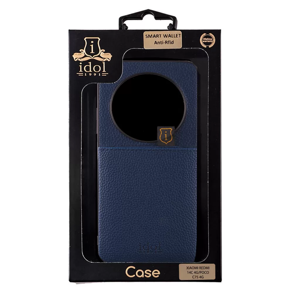 IDOL 1991 ANTI-RFID LEATHER SMART WALLET ΘΗΚΗ XIAOMI REDMI 14C/ REDMI A4/ POCO C75/ POCO M7 5G 6.88in CAMERA GUARD BLUE - Image 2