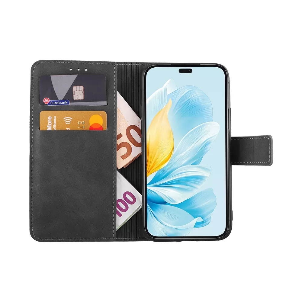 LIME ESSENTIAL ΘΗΚΗ HONOR 200 LITE 5G 6.7in  MAGNET BOOK STAND CLIP GREY - Image 5