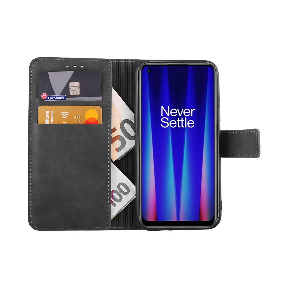 LIME ESSENTIAL ΘΗΚΗ ONEPLUS NORD CE 2 5G 6.43in  MAGNET BOOK STAND CLIP GREY - Image 5