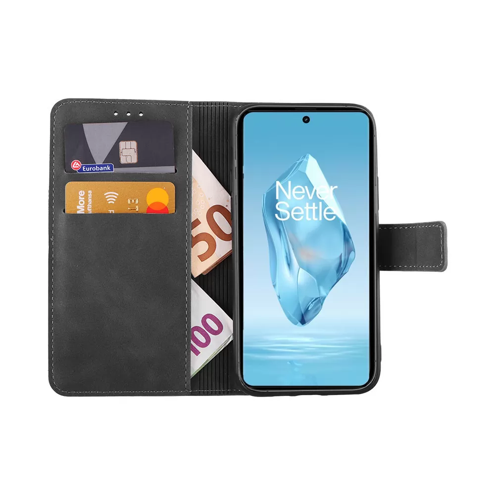 LIME ESSENTIAL ΘΗΚΗ ONEPLUS 12R 5G 6.78in  MAGNET BOOK STAND CLIP GREY - Image 5