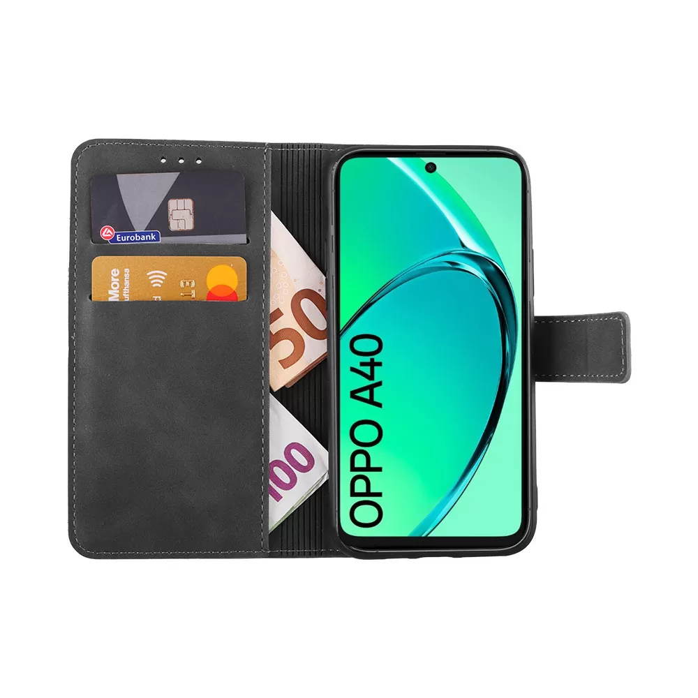 LIME ESSENTIAL ΘΗΚΗ OPPO A40/A3X 5G/A3X 4G 6.67in  MAGNET BOOK STAND CLIP GREY - Image 5