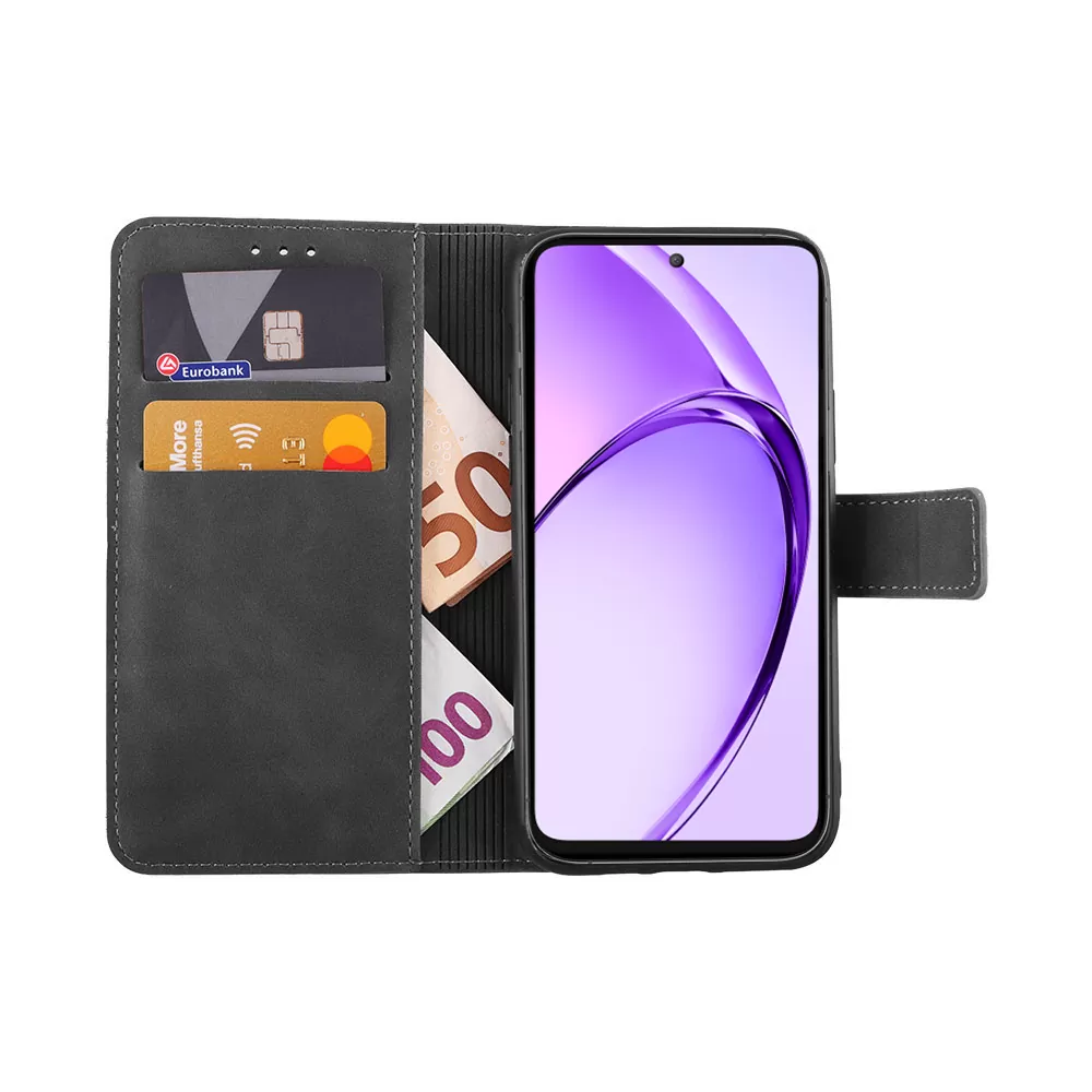 LIME ESSENTIAL ΘΗΚΗ OPPO A80 5G 6.67in  MAGNET BOOK STAND CLIP GREY - Image 5