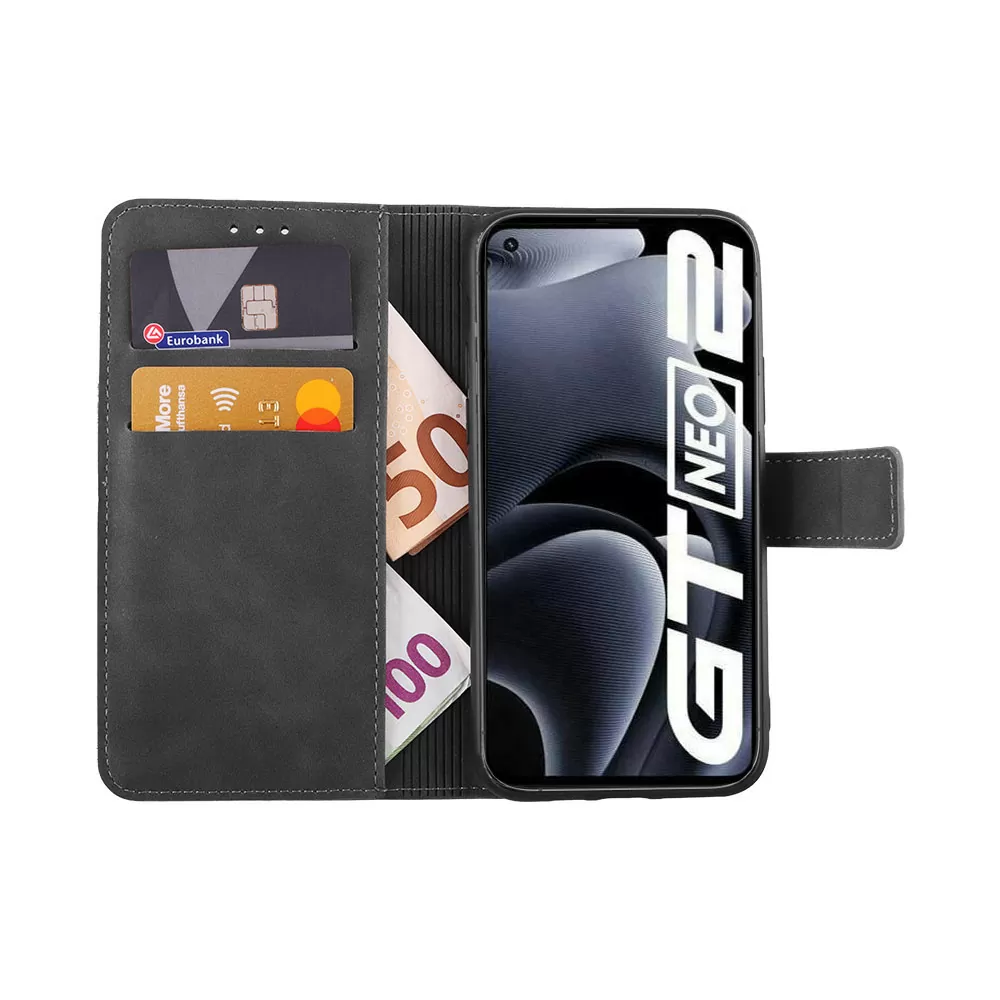 LIME ESSENTIAL ΘΗΚΗ REALME GT NEO 2 5G 6.62in  MAGNET BOOK STAND CLIP GREY - Image 5