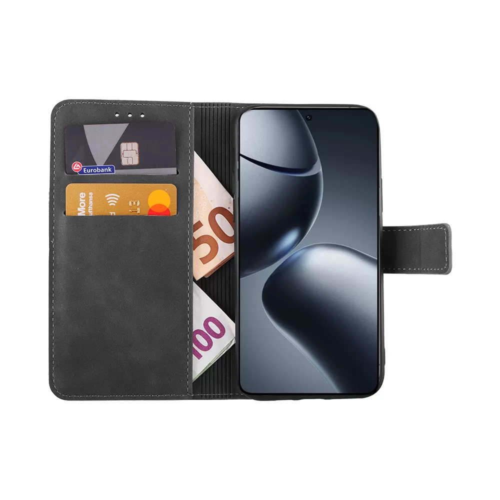 LIME ESSENTIAL ΘΗΚΗ XIAOMI 14T 5G 6.67in  MAGNET BOOK STAND CLIP GREY - Image 5