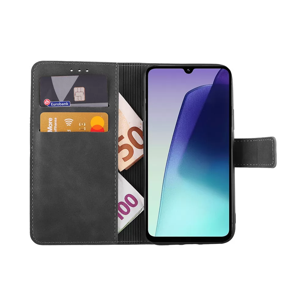 LIME ESSENTIAL ΘΗΚΗ XIAOMI REDMI 14C/ REDMI A4/ POCO C75/ POCO M7 5G 6.88in  MAGNET BOOK STAND CLIP GREY - Image 5