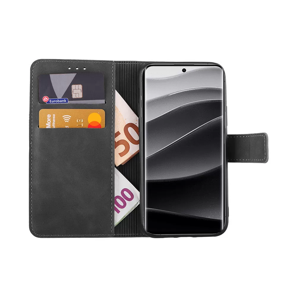 LIME ESSENTIAL ΘΗΚΗ XIAOMI REDMI NOTE 14 PRO PLUS 5G 6.67in  MAGNET BOOK STAND CLIP GREY - Image 5