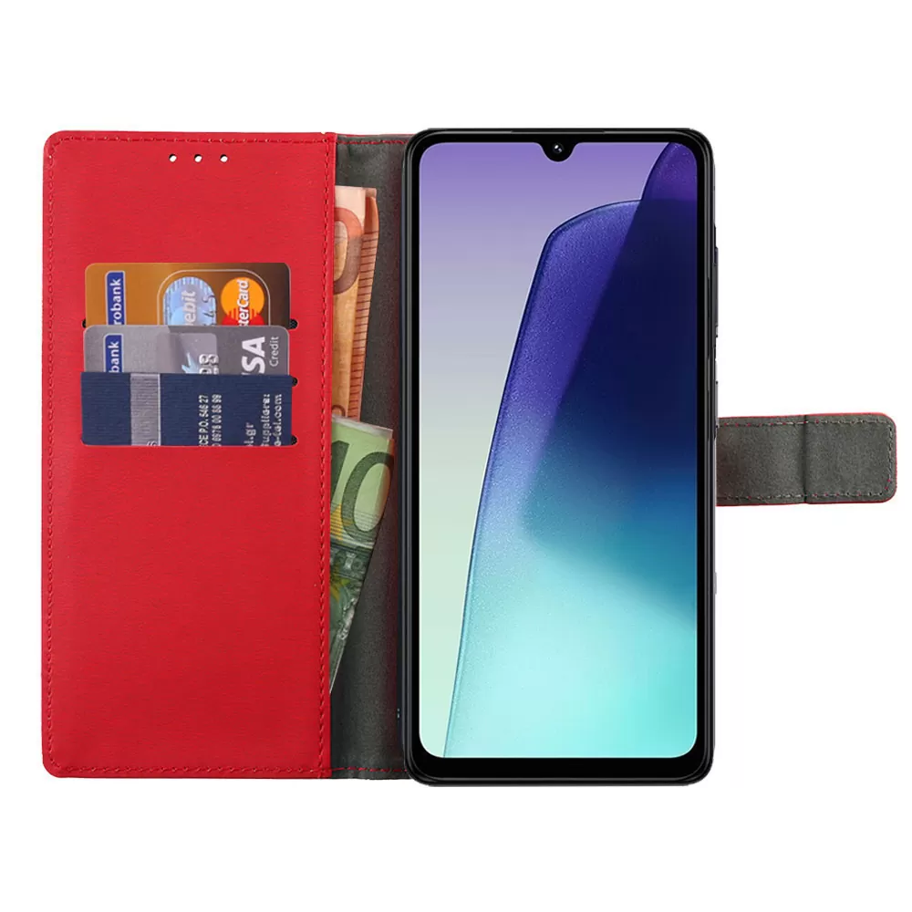 VOLTE-TEL ALLURE ΘΗΚΗ XIAOMI REDMI 14C/ REDMI A4/ POCO C75 6.88in  MAGNET BOOK STAND CLIP RED - Image 6