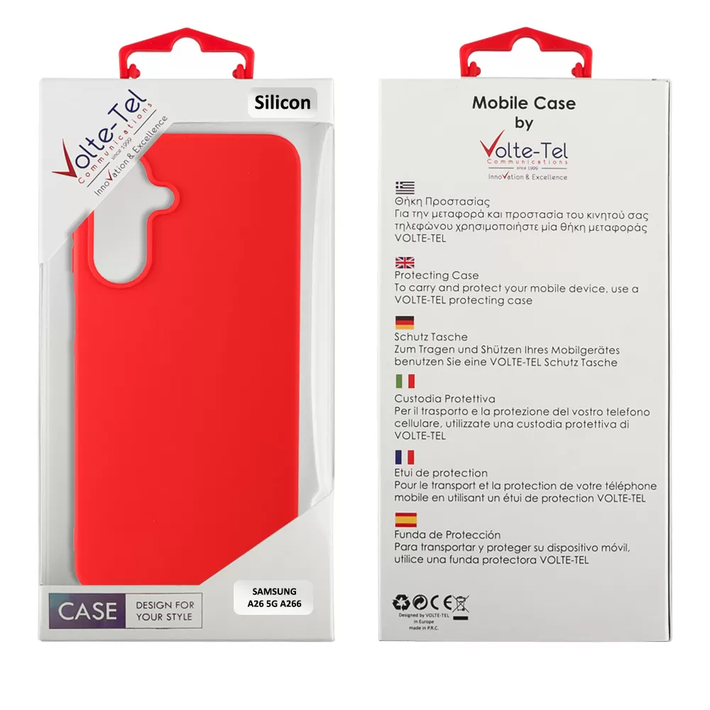 VOLTE-TEL SILICON TPU ΘΗΚΗ SAMSUNG A26 5G A266 6.7in  CAMERA GUARD RED - Image 2