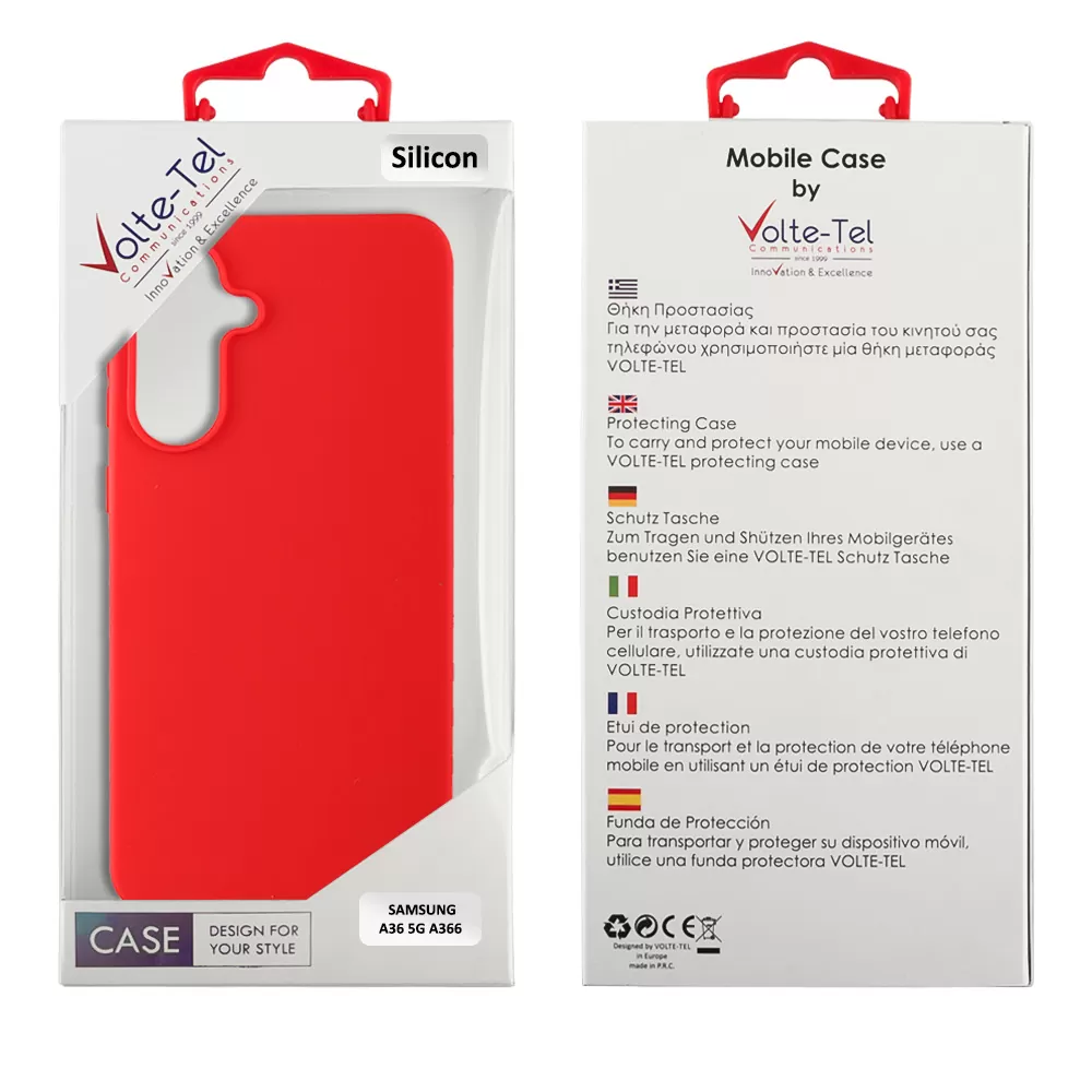 VOLTE-TEL SILICON TPU ΘΗΚΗ SAMSUNG A36 5G A366 6.7in  CAMERA GUARD RED - Image 2