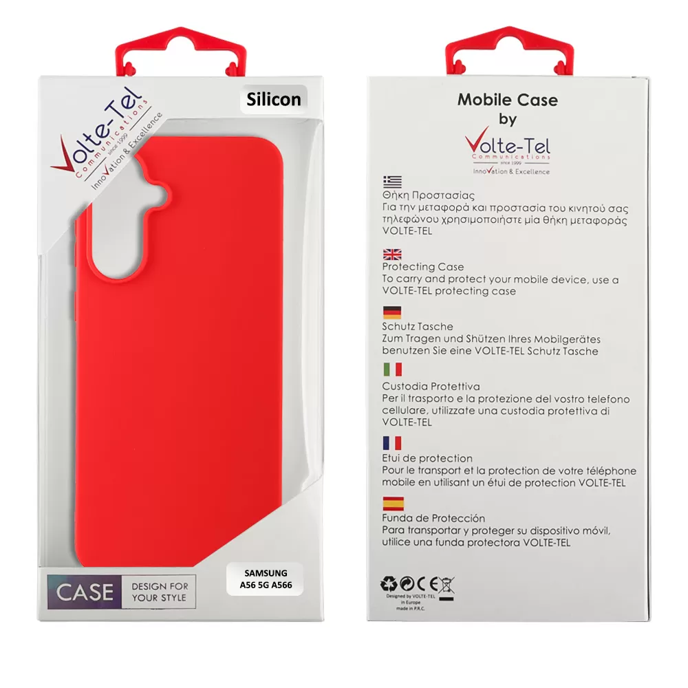 VOLTE-TEL SILICON TPU ΘΗΚΗ SAMSUNG A56 5G A566 6.7in  CAMERA GUARD RED - Image 2