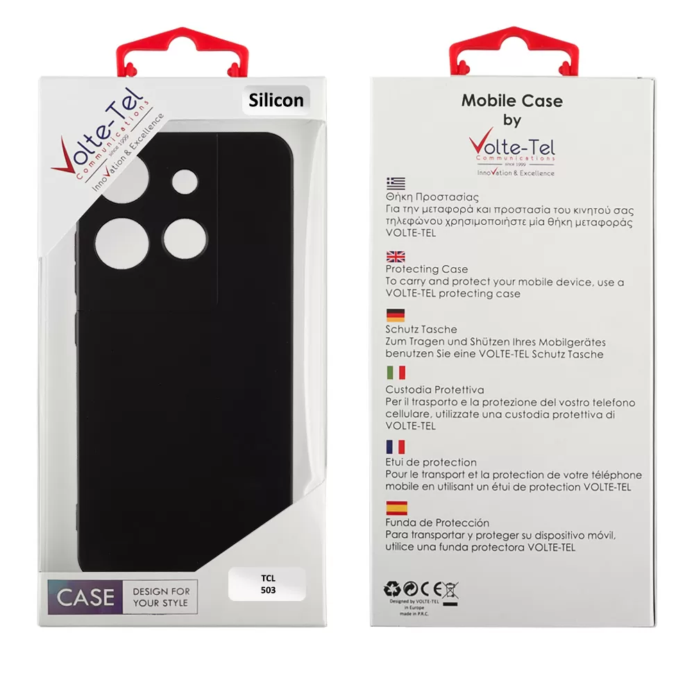 VOLTE-TEL SILICON TPU ΘΗΚΗ TCL 503 6.6in  FULL CAMERA PROTECTION BLACK - Image 2