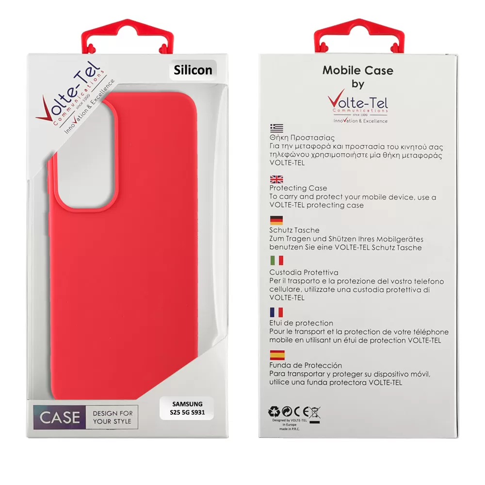VOLTE-TEL SILICON TPU ΘΗΚΗ SAMSUNG S25 5G S931 6.2in  CAMERA GUARD RED - Image 2