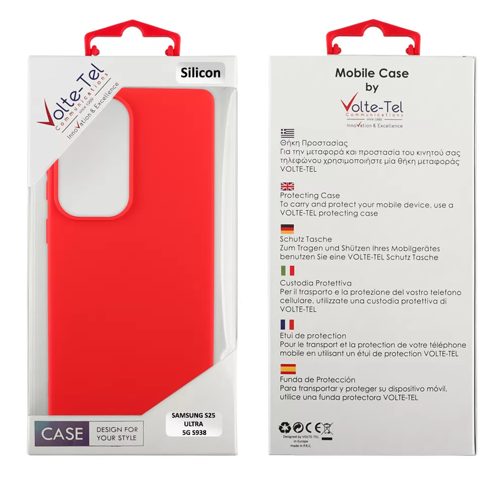 VOLTE-TEL SILICON TPU ΘΗΚΗ SAMSUNG S25 ULTRA 5G S938 6.9in  CAMERA GUARD RED - Image 2