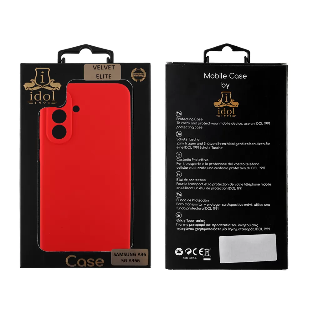 IDOL 1991 VELVET ELITE TPU ΘΗΚΗ SAMSUNG A36 5G A366 6.7in  4 SIDE FULL CAMERA PROTECTION RED - Image 2