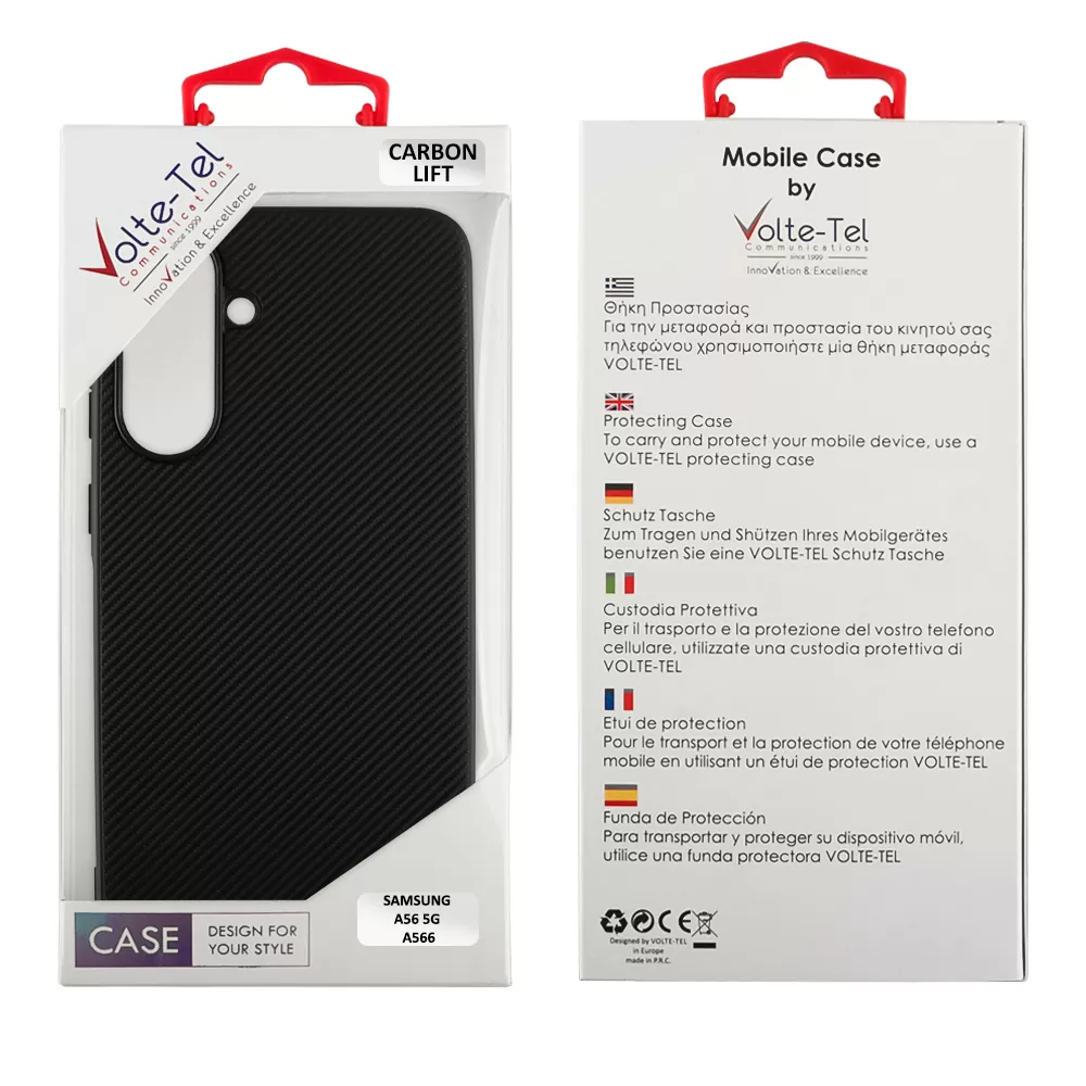 VOLTE-TEL CARBON LIFT ΘΗΚΗ SAMSUNG A56 5G A566 6.7in  CAMERA GUARD BLACK - Image 2