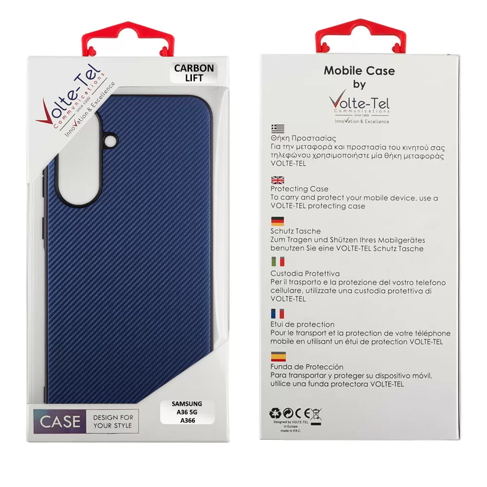 VOLTE-TEL CARBON LIFT ΘΗΚΗ SAMSUNG A36 5G A366 6.7in  CAMERA GUARD BLUE - Image 2