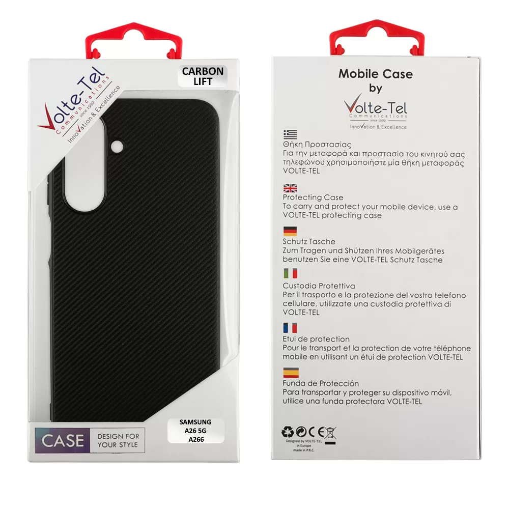 VOLTE-TEL CARBON LIFT ΘΗΚΗ SAMSUNG A26 5G A266 6.7in  CAMERA GUARD BLACK - Image 2