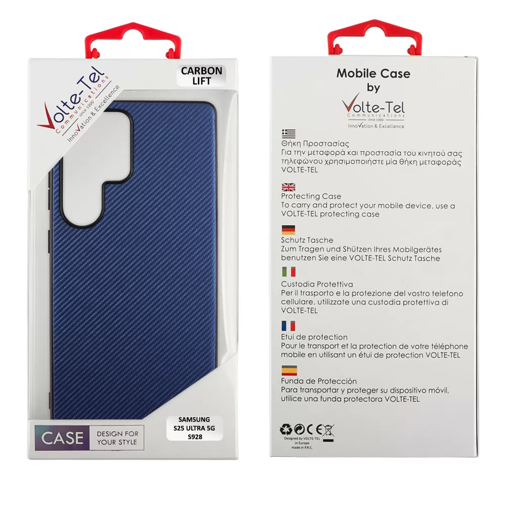 VOLTE-TEL CARBON LIFT ΘΗΚΗ SAMSUNG S25 ULTRA 5G S928 6.9in  CAMERA GUARD BLUE - Image 2