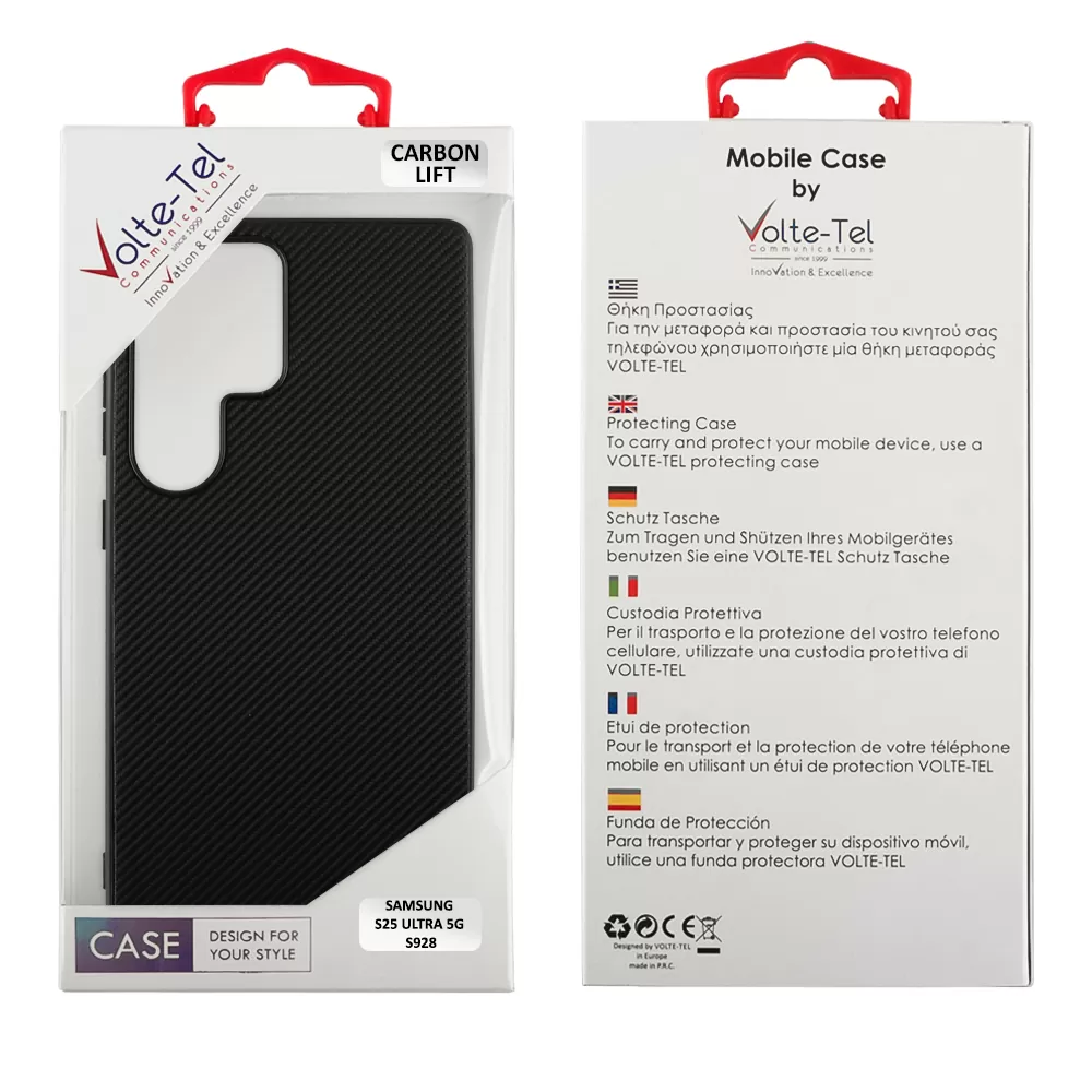 VOLTE-TEL CARBON LIFT ΘΗΚΗ SAMSUNG S25 ULTRA 5G S928 6.9in  CAMERA GUARD BLACK - Image 2