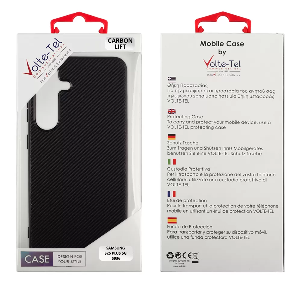 VOLTE-TEL CARBON LIFT ΘΗΚΗ SAMSUNG S25 PLUS 5G S936 6.7in  CAMERA GUARD BLACK - Image 2