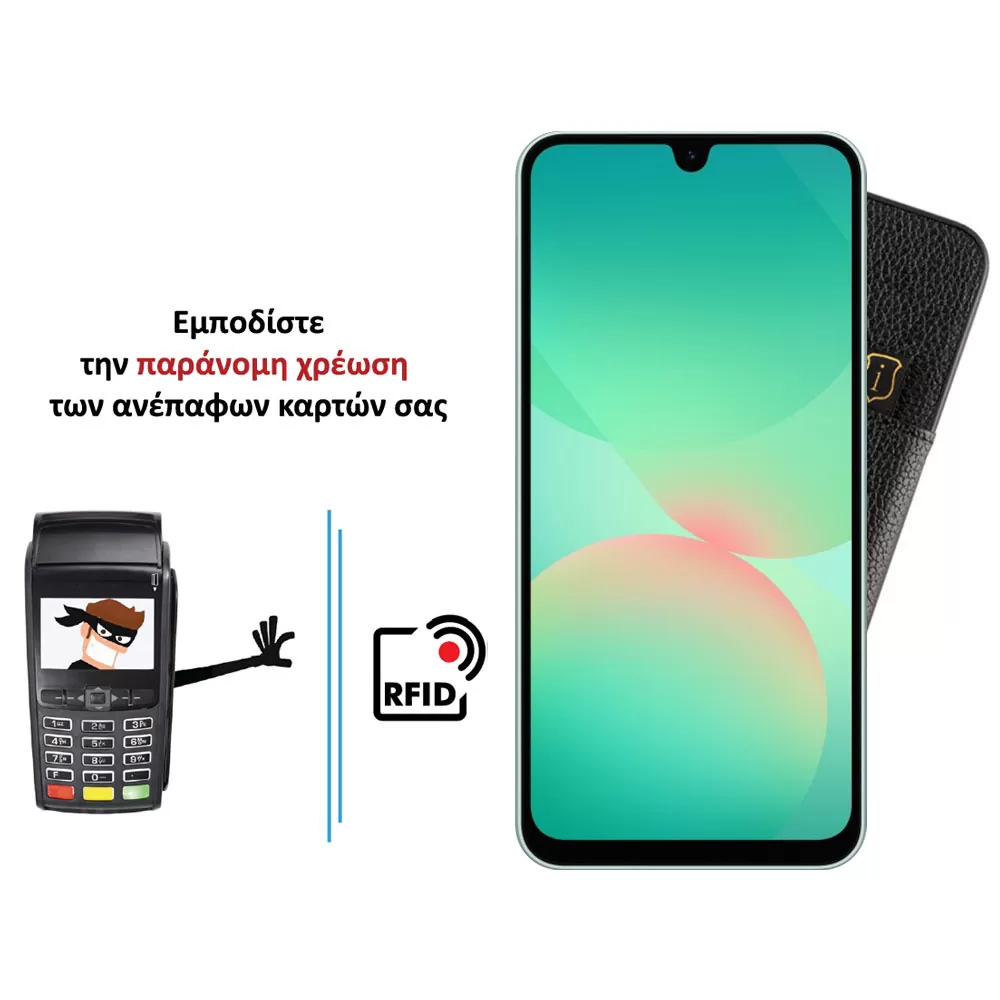 IDOL 1991 ANTI-RFID LEATHER SMART WALLET ΘΗΚΗ SAMSUNG A26 5G A266 6.7in CAMERA GUARD BLACK - Image 4