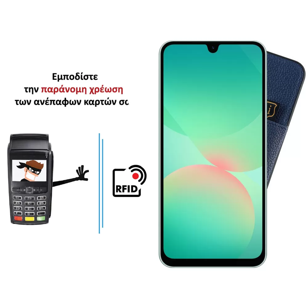 IDOL 1991 ANTI-RFID LEATHER SMART WALLET ΘΗΚΗ SAMSUNG A26 5G A266 6.7in CAMERA GUARD BLUE - Image 4
