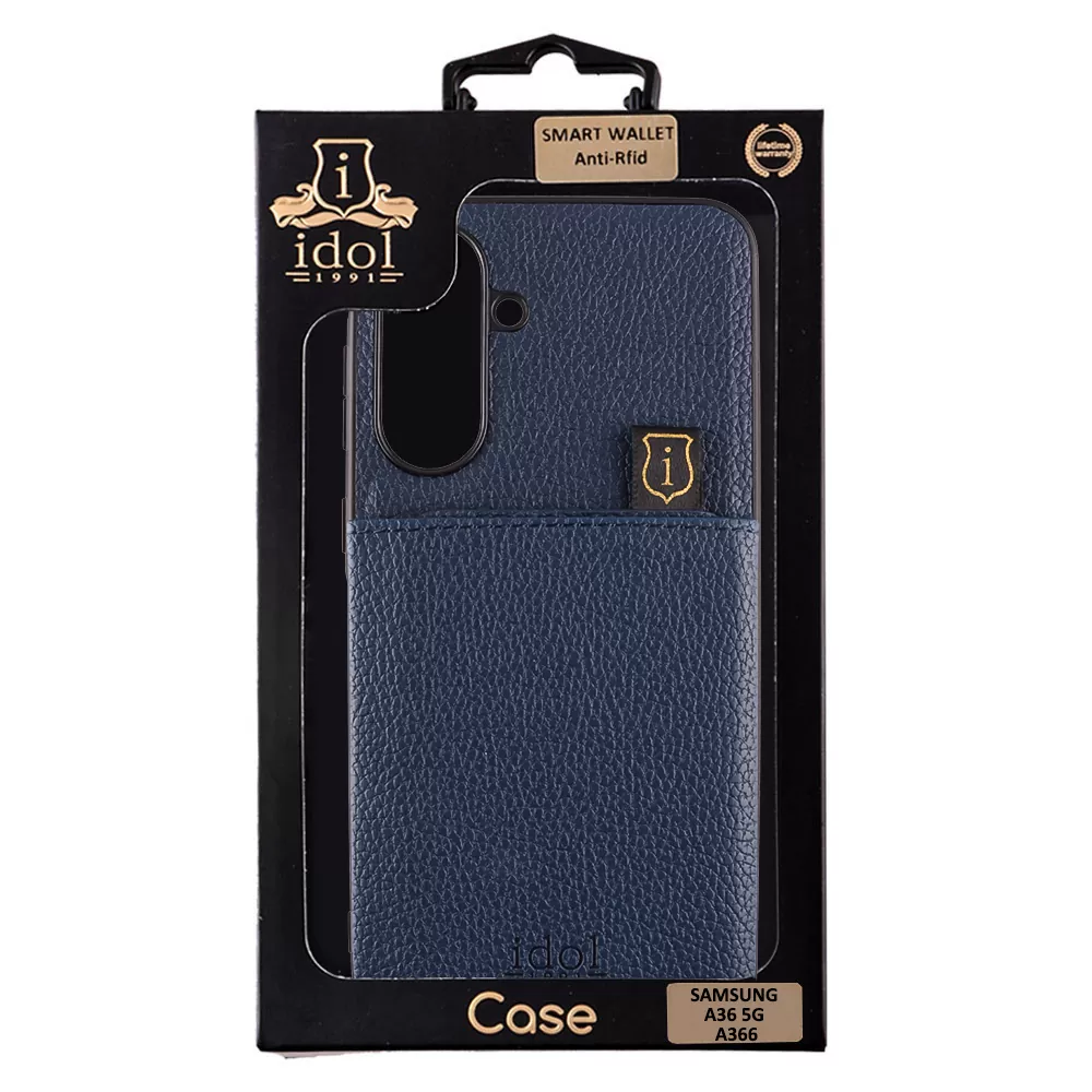 IDOL 1991 ANTI-RFID LEATHER SMART WALLET ΘΗΚΗ SAMSUNG A36 5G A366 6.7in CAMERA GUARD BLUE - Image 2
