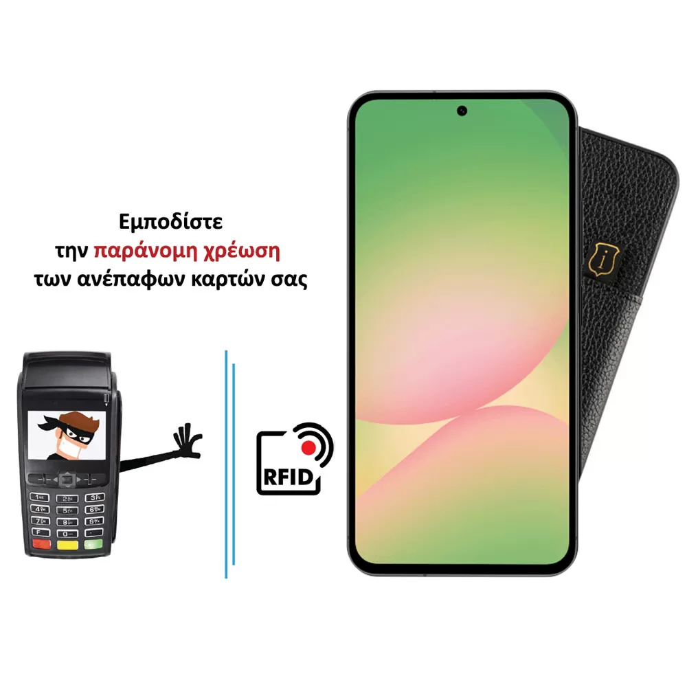 IDOL 1991 ANTI-RFID LEATHER SMART WALLET ΘΗΚΗ SAMSUNG A56 5G A566 6.64in CAMERA GUARD BLACK - Image 4