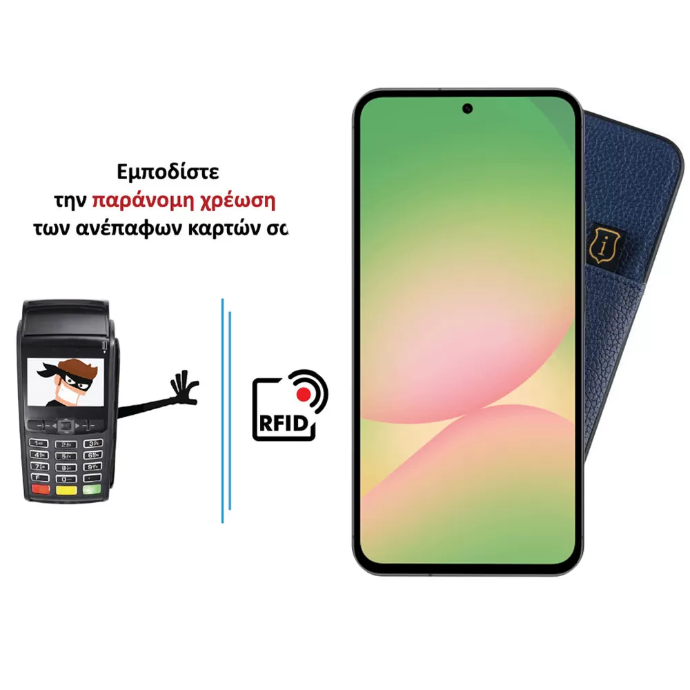 IDOL 1991 ANTI-RFID LEATHER SMART WALLET ΘΗΚΗ SAMSUNG A56 5G A566 6.64in CAMERA GUARD BLUE - Image 4