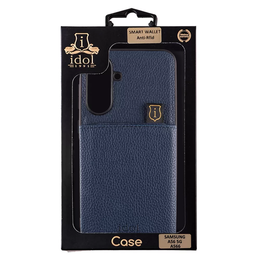 IDOL 1991 ANTI-RFID LEATHER SMART WALLET ΘΗΚΗ SAMSUNG A56 5G A566 6.64in CAMERA GUARD BLUE - Image 2